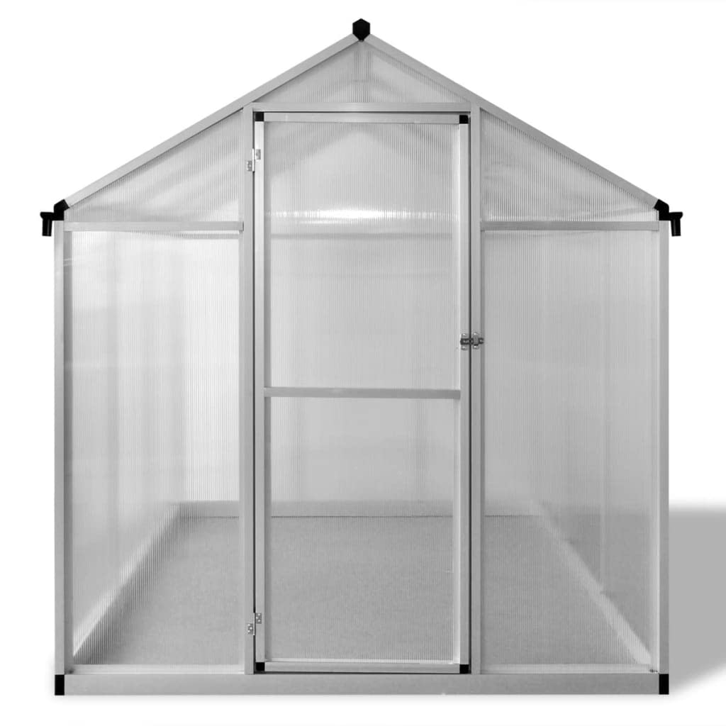 Wzmocniona aluminiowa szklarnia na pomidory, z dwuściennego poliwęglanu, z okienkiem wentylacyjnym, wymiary 190 x 182 x 195 cm, 3,46 m² do uprawy i zimowania