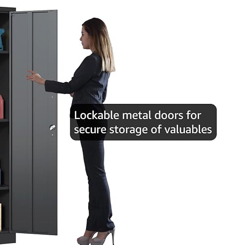 Amazon.com: BIZOEIRON Metal Storage Cabinet with Adjustable