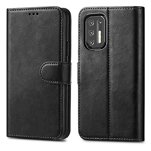 Moto G9 Plus Case - Premium Wallet Leather Flip Case Magnetic Stand Cover For Moto G9 Plus [Card Holder] [Magnetic Closure] Black
