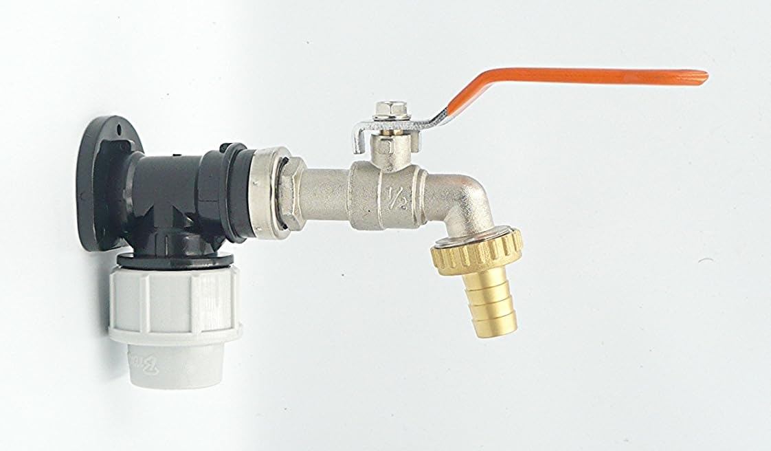 Farm & Field Hardware Multicolor Mdpe Compression Wall Plate Elbow (20Mm) With 1/2" Nickel Plated Brass Lever Tap