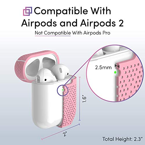 TALK WORKS Capa para AirPods com chaveiro – Capa protetora rígida de silicone para AirPods com clipe