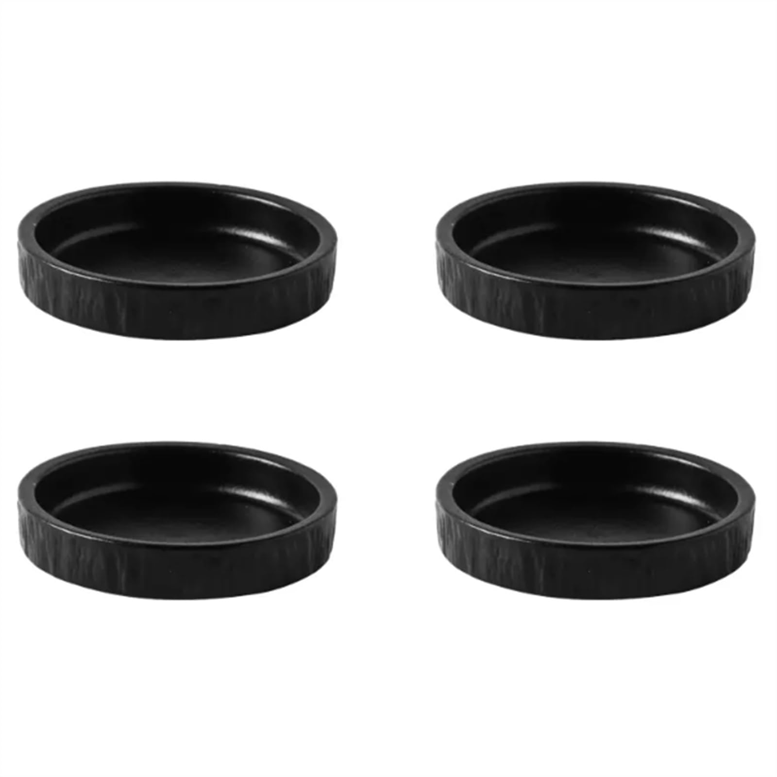 Soßenschale, Keramik-Dipschalen, 4er-Set, runde Sojasoßenschalen, 8,9 cm, klein, for Snacks, Sushi, BBQ, Beilagen, Vorspeisen und mehr, Snackschalen(Black)