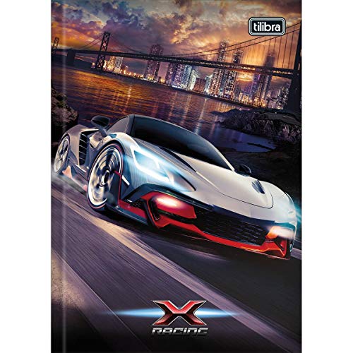 Caderno Brochura Capa Dura 1/4 X-Racing 80 Folhas (Pacote com 5 unidades) - Sortido