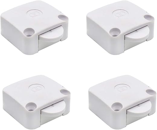 Electronic Spices 250 Volts Wood Mech Wardrobe Cabinet Door 2 Way Switch On/Off Light Control - White - Pack Of 4