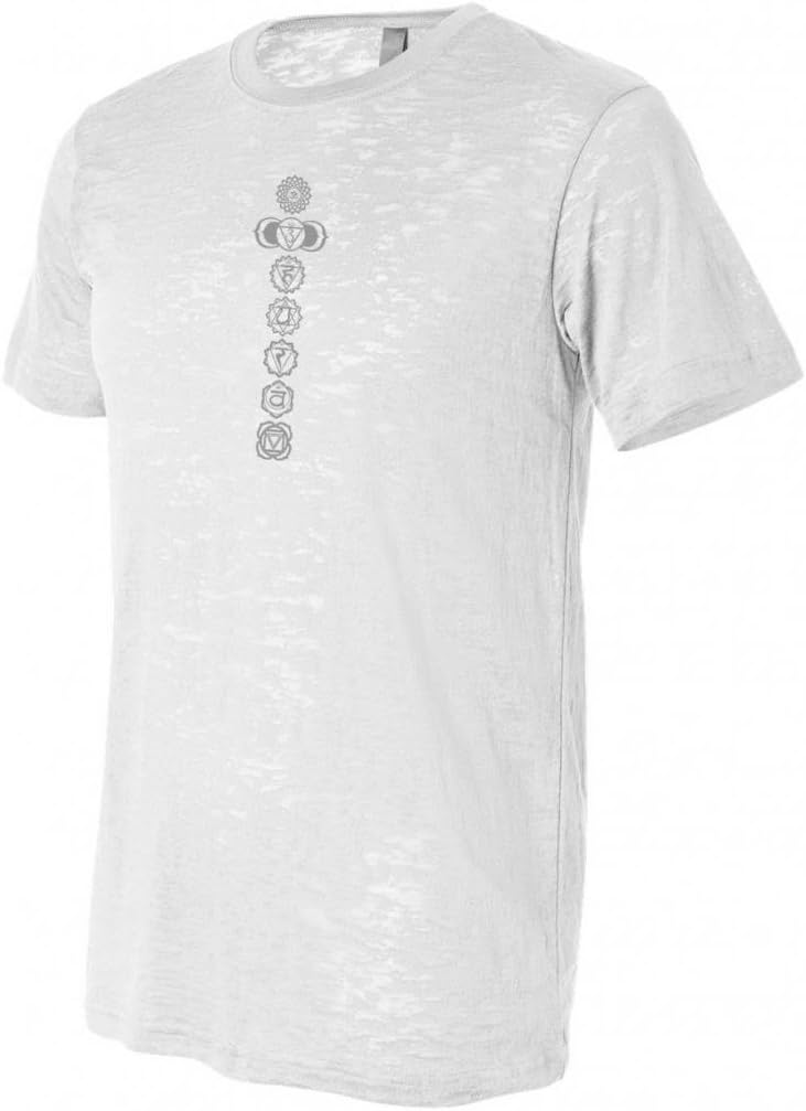 7 Chakras Mens Burnout Tee Shirt