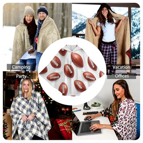 Couverture d'hiver chaude pour soirée match sur le canapé poncho à capuche