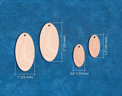 30Pcs Oval Unfinished Wood Blank, Wood Jewelry Blanks,Wooden Earrings Blank,Ellipse Laser Cut Earrings Blanks,Teardrop Earrings (Mix Sizes) #TOP5