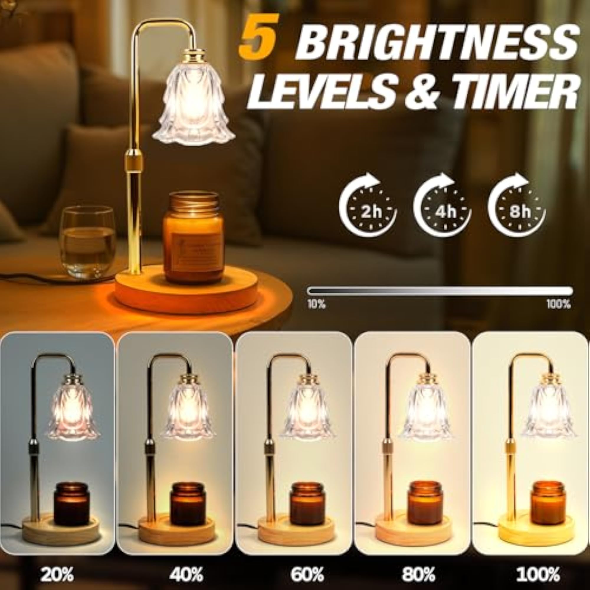 Dimmable Candle Warmer Lamp with Timer
