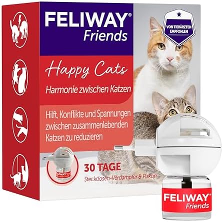 FELIWAY Friends Start-Set, für 30 Tage, Pheromon Verdampfer Stecker | Katzen Zusammenführung, Streit reduzieren, Multicat, Entspannung, Anti Stress, Katzen Pheromone Beruhigung, Ph