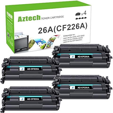 Aztech Compatible Toner Cartridge Replacement for HP 26A CF226A Pro M402n M402dw M402dn Pro MFP M426fdw M426fdn M426dw Printer (Black 4-Pack) Cover