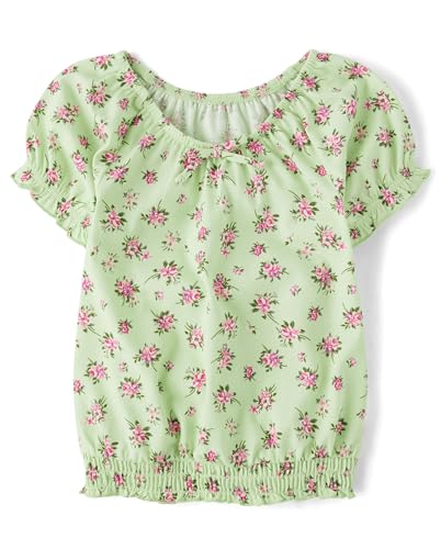 Image of The Children's Place Girls' Smocked Short Sleeve Tops