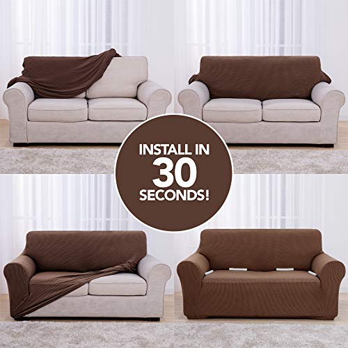 Deconovo Elastische Bankhoes, Stretch Bankoverstrek met Armleuning, Sofa Cover voor Woonkamer, Fauteuil, 1 zit, 80-120… - Afbeelding 7