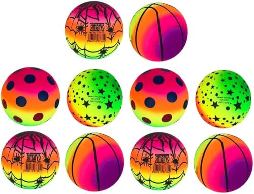 Image of Designer Inflatable Vinyl Ball /PVC /Swimming /Pool /Garden Perfect for Children with Inflating pin | Size : 22cm (9 inches) | Multi Color (3)