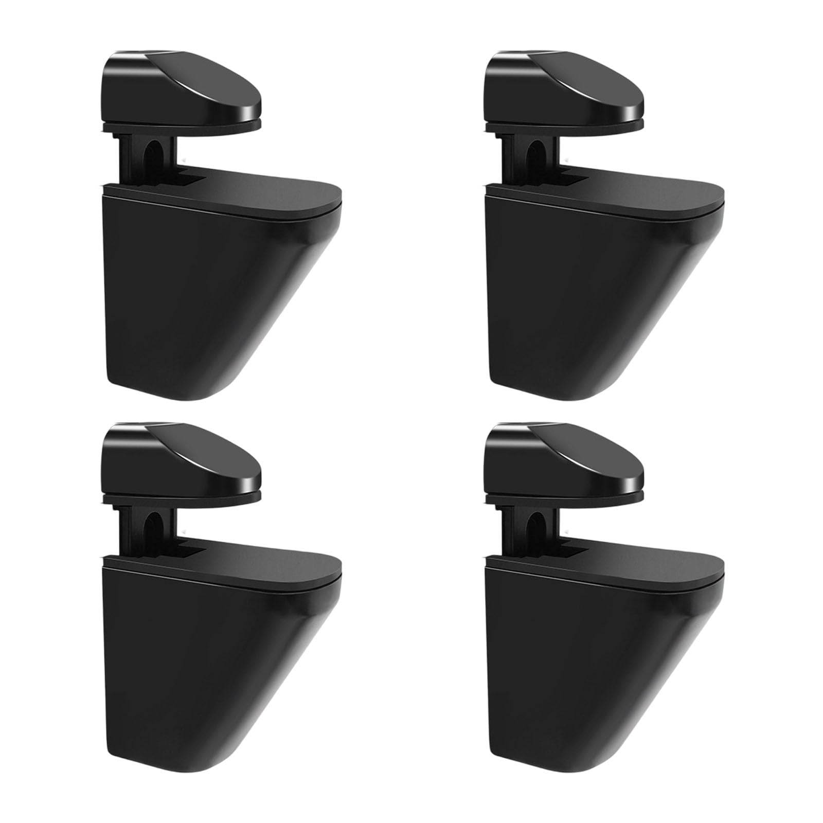 4pc Glass Panel Clamps with Antislip Inserts Adjustable Width Zincs Alloys Construction for Secure Mounting Modern Glass Shelf Brackets