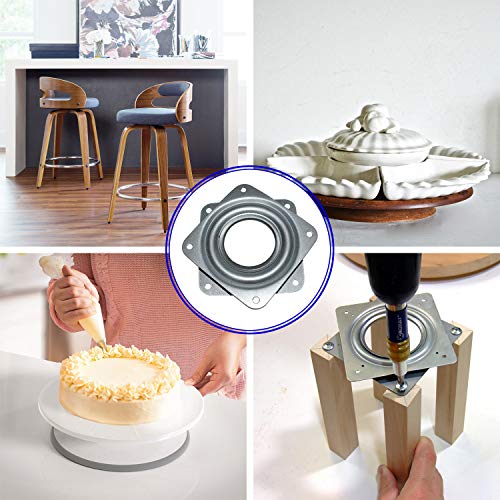 10Pack Lazy Susan Hardware, 3” Square Ball Bearing Swivel Plate, 120Lbs Capacity 5/16” Thick Rotating Disc, Lazy Susan Turntable For Serving Trays, Kitchen Cabinet, Craft Project, Makeup Holder #TOP6