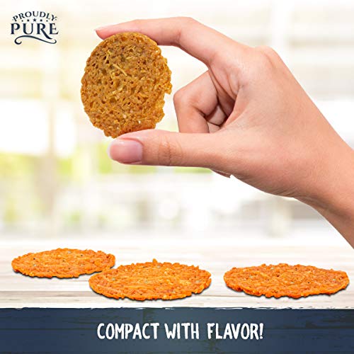 Proudly Pure Parmesan Cheese Crisps - Keto Snacks Zero Carb Crunchy Delicious Healthy 100% Natural Aged Cheesy Parm Chips Wheat & Gluten Free Keto Crackers Low Carb Snacks (Variety Pack, 4 Pack) #TOP6