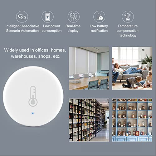 Hygrometer Thermometer, Mini Smart Humidity Sensor with Notification Alert, Data Storage, APP Remote Control, 33 Feet Control Range Indoor Wireless Thermometer for Tuya Smart for ZigBee - Image 2