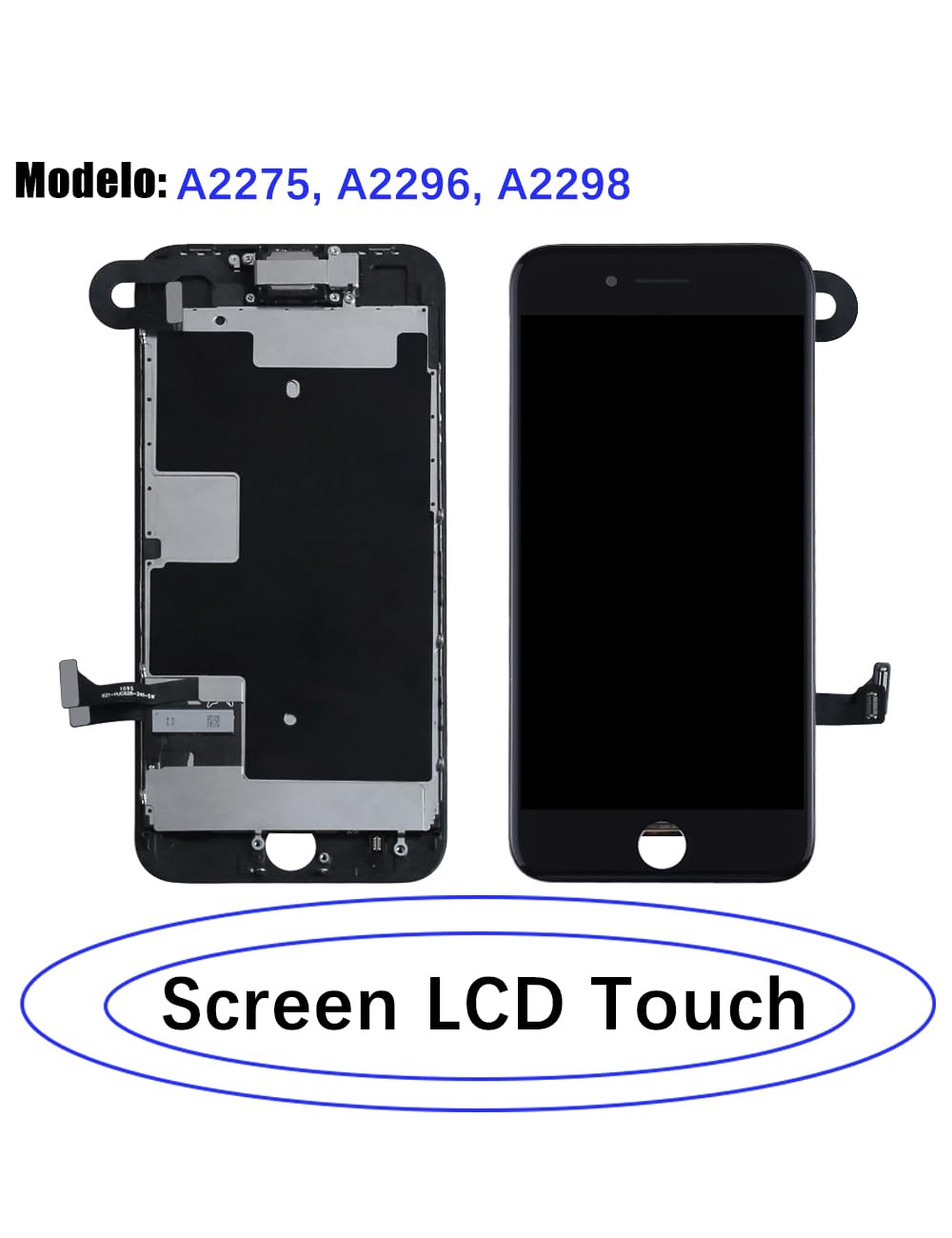 Écran pour iPhone SE 2020/SE 2nd A2275 A2296 A2298 | avec Kit de réparation，Affichage HD，Remplacement d'écran