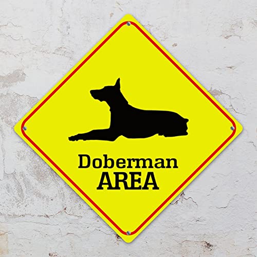 Panneau Doberman Crossing en étain durable avec finition soignée
