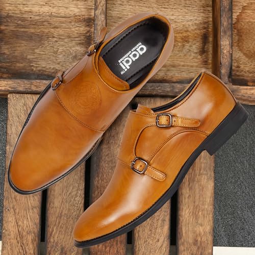 Image of AADI Men's Synthetic Leather Monk Strap Formal Shoes