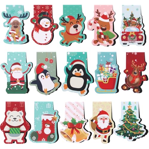 HAQIUHETO 15 pièces de marque-pages magnétiques de Noël,...