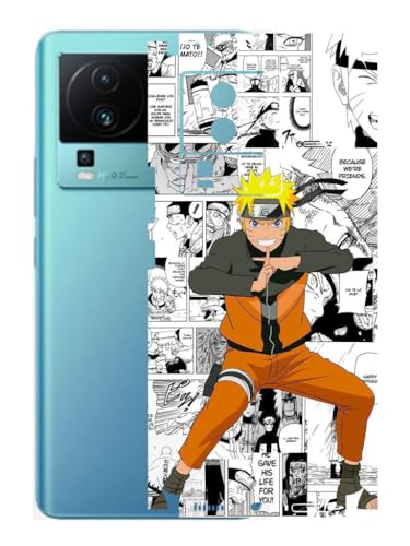 Image of AtOdds - VIVO IQOO NEO 7 PRO (5G) Mobile Back Skin Sticker - Lamination - Rear Screen Guard Protector Film Wrap (Coverage - Back+Camera+Sides) (Design - Naruto Graffiti)