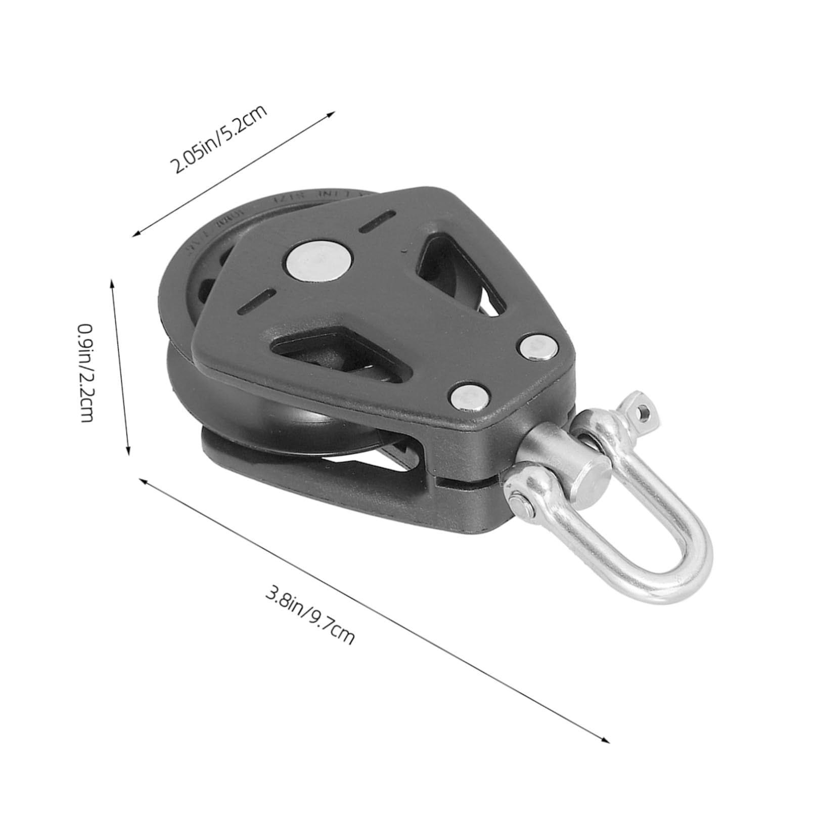 Polea Giratoria Marina de Nailon Negro 4 Unidades Bloque de Polea Rotativo Resistente para Navegación Accesorios para y Kayaks Compatible Cuerdas para Deportes al Aire
