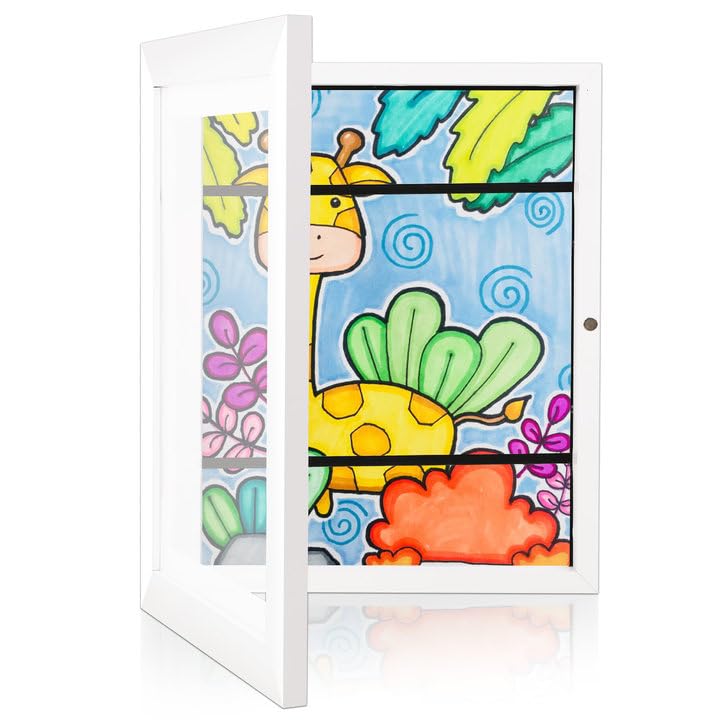 Photo 1 of 1 Pack Kids Art Frame White 8.5x11 Front Opening Changeable Kids Artwork Frames for Hanging Wall, Drawing Frame Storage Holds 150 Pcs for Display, Photos, Crafts, White White 1pcs