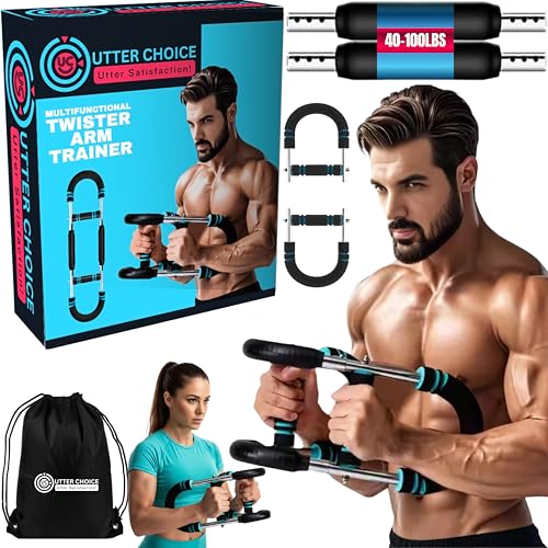 Gorilla Bar Twister Arm Trainer for Men Adjustable 40-100 lbs Chest Exerciser Portable Arm & Chest Workout Equipment for Men and Women with Anti Slip Handle and Carry Bag