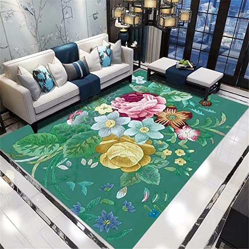Tapis extérieur lavable en machine 80x120 vert foncé salon