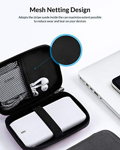 Image of ORICO Hard Drive Case 2.5 inch External Drive Storage Carrying Bag Waterproof Shockproof with Inner Size 5.5x3.5x1.0inch for Organizing HDD and Electronic Accessories, Black(PHD-25)