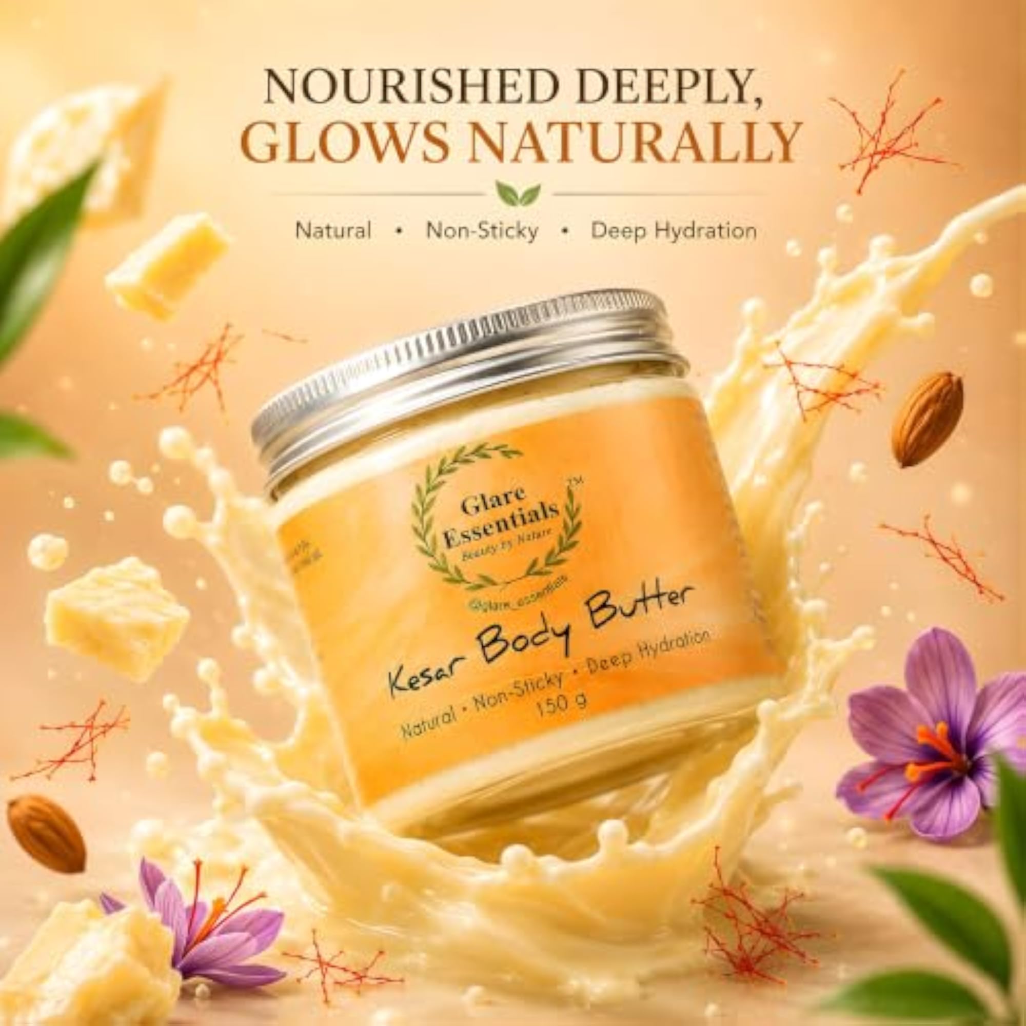Kesar Body Butter Moisturizer with Saffron & Mango Butter