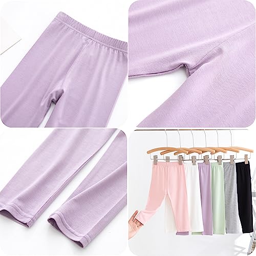 Kiench Girls Capri Leggings Summer Pants for School Basic Solid Color2