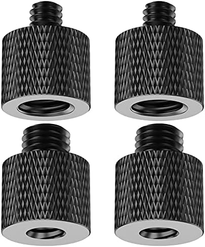 Rigych 1/4 to 3/8 Tripod Screw Adapter 4 Pcs 1/4 Male to 3/8 Female and 3/8 Male to 1/4 Female Camera Screw Adapter for Camera Mount Tripod Stand Microphone Stand Mic Mount
