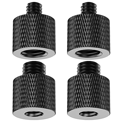 Rigych Adaptador de Tornillo Cámara de 1/4 Hembra a 3/8 Macho y 3/8 Hembra a 1/4 Macho Adaptador Rosca de Trípode Cámara, para de Cámara, Trípode, Soporte de Micrófono 4 Piezas