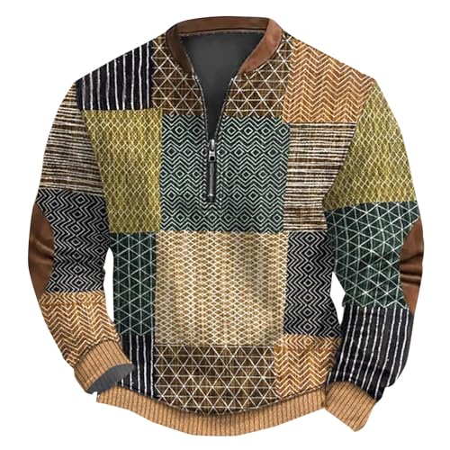 Pull à fermeture éclair 1/4 homme blocs de couleurs manches longues