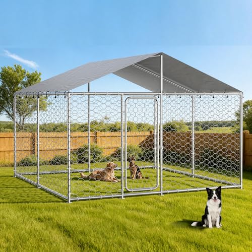 10'x10' Extra Large Outdoor Dog Kennel Outside, Heavy...