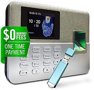 Timedox Silver D Biometric Fingerprint Time Clock for Employees | $0 Monthly Fee