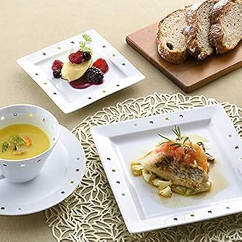 Amazon | 平皿 有田焼 波佐見焼 正角皿 水晶カラフルスクエア角 Amazon | 平皿 有田焼 波佐見焼 正角皿 水晶カラフルスクエア角