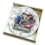 orologio da parete Regalami.shop Orologio da Parete 25 cm con Mestieri Divertenti, meccanico – Idea Regalo Originale e Simpatica – Finitura di Alta Qualità – Confezione Elegante Scatola Regalo (cm 35 meccanico)