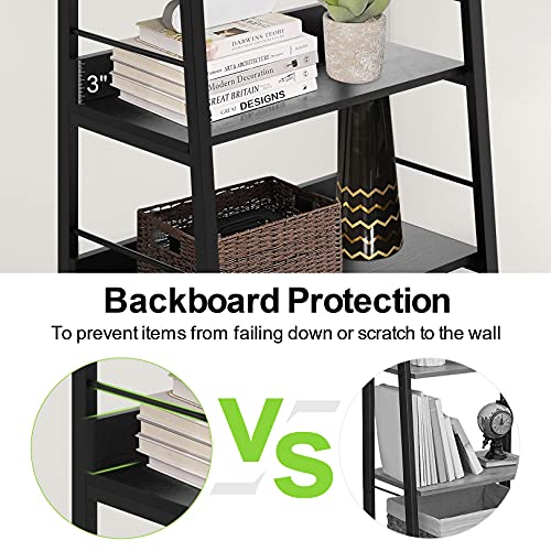 Himimi-Black-Ladder-Bookshelf-5-Shelf-Bookcase-Industrial-Bookshelf-Wood-and-Metal-Bookshelves-Plant-Flower-Stand-Rack-Book-Storage-Shelves-for-Living-Room-Bedroom-Home-Office