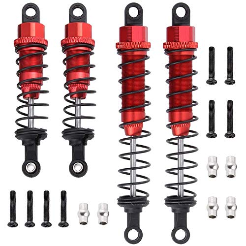 Pmandgk Metal Lleno De Amortiguador trasero para 1/12 12428 12423 Coche Control Remoto Pieza de Actualización Robot, Rojo