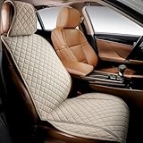 IVICY Faux Suede Car Seat Cover for Cars - Soft & Non-Slip - Front Car Seat Protector Covers for Most Automotive, Vans, SUVs, Trucks - 1 Unit – Light Beige