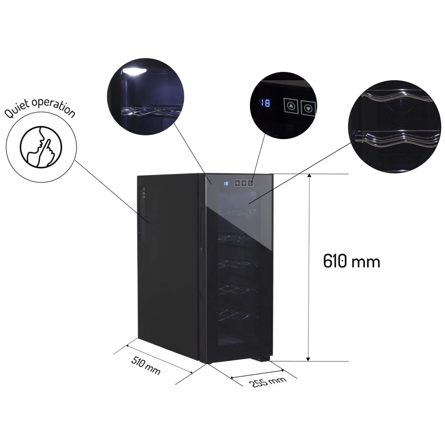 Cave à Vin Adler AD 8083 Réfrigérateur pour vins 33 L / 12 bouteilles
