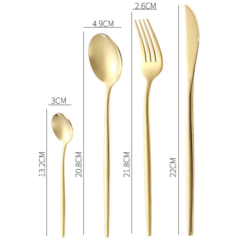Ensembles De Couverts, Ensemble De Couverts 24 Pièces, Service pour 6, Ensemble d'argent en Acier Inoxydable pour La Maison/Bureau/De La Fête, De La Boîte-Cadeau Haut De Gamme,Pink Gold