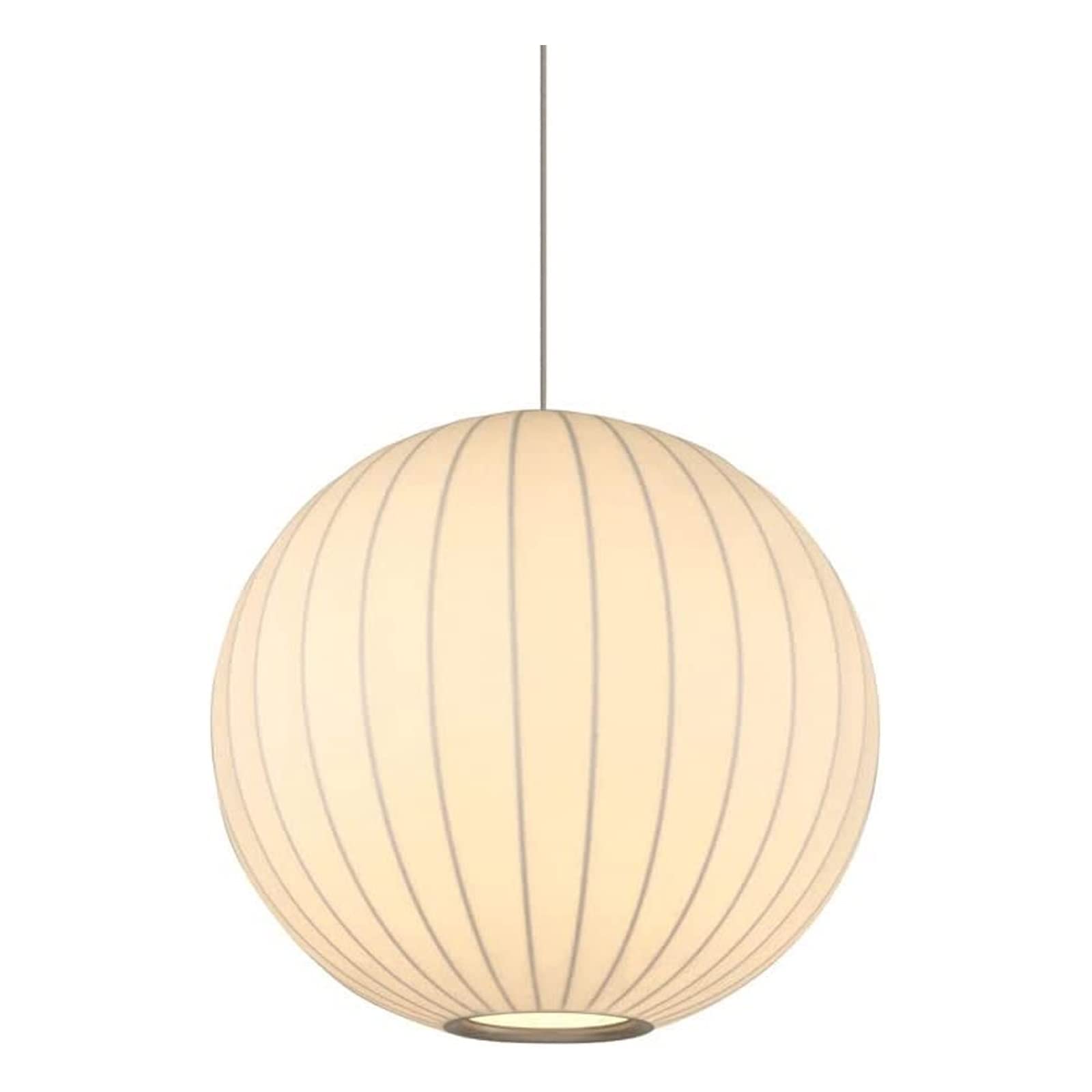 KHUKHU Minimalist Indoor Pendant Light,Modern Cloth Art Lantern 1-Light Mid-Century Chandeliers,Hanging Single Head Lantern Flat Shape Silkworm Cocoon Lamp,for Living Room Dining Cafe(D,Dia-30cm)
