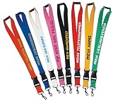 Geschenkartikel Schlüsselband 25 mm mit Verschluss bedruckt mit Ihrem Schriftzug/auch für Kids (schwarz)