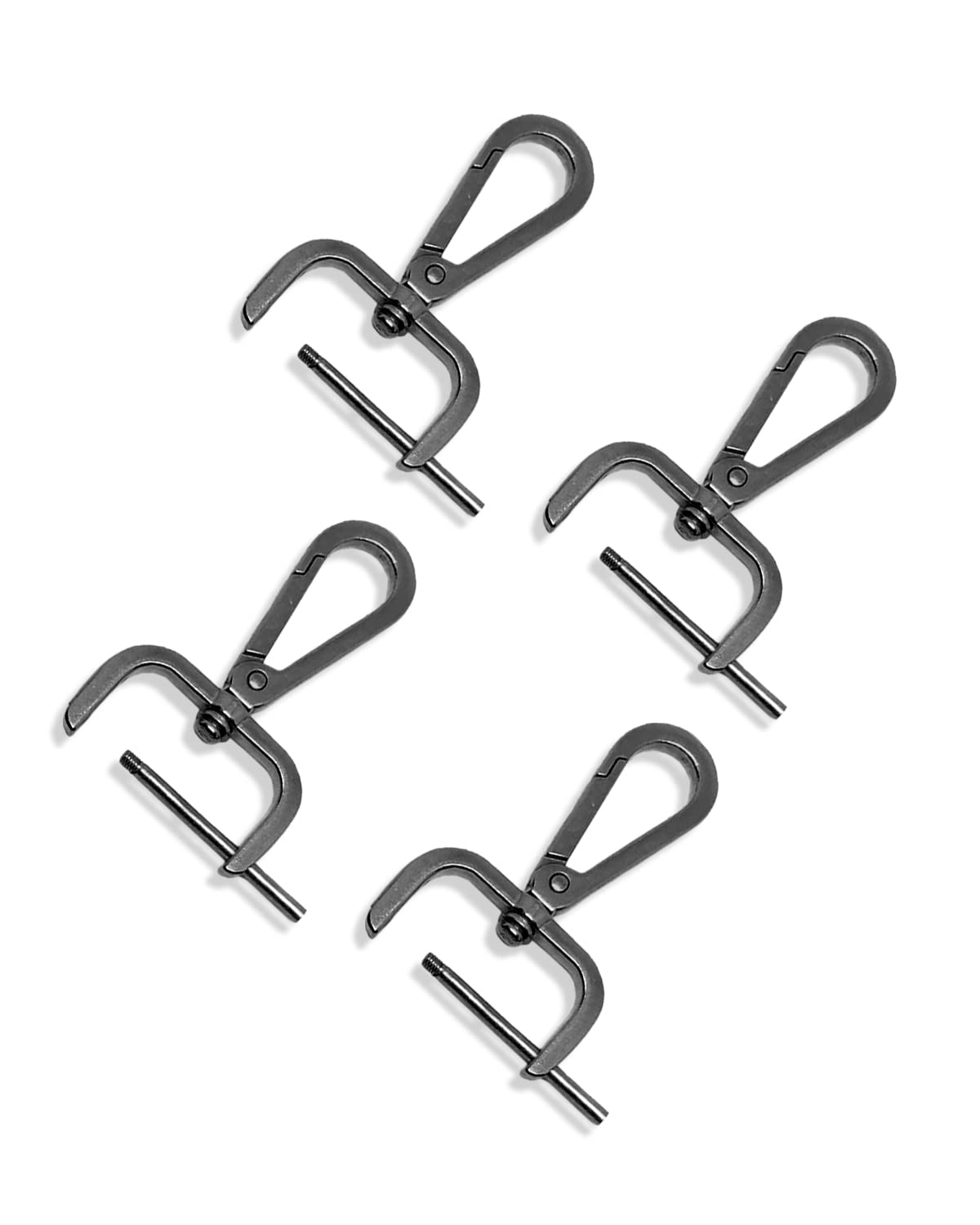 4 Mousquetons Détachables Avec Tournevis - Fermoirs Pivotants Métal - Pour Sacs, Porte-clés, DIY