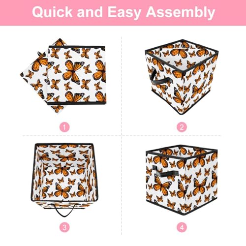 Boîte de rangement pliable à motifs papillons pour optimiser vos placards