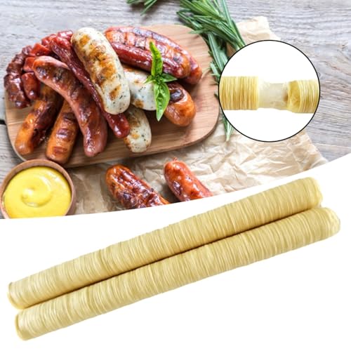 2 Stück Kunstdarm Essbare Wursthülle Für Hausgemachte Würste Schinken Schwein Wursthülle Haut Essbare Trocknende Wursthülle Klare Kollagenhüllen Hülle Für Bratwurst, Kochwurst Und Mehr